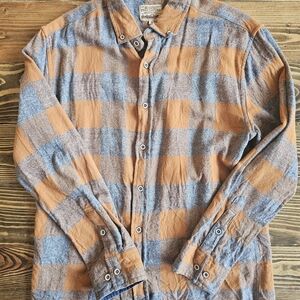 long-sleeve flannel button-down shirt